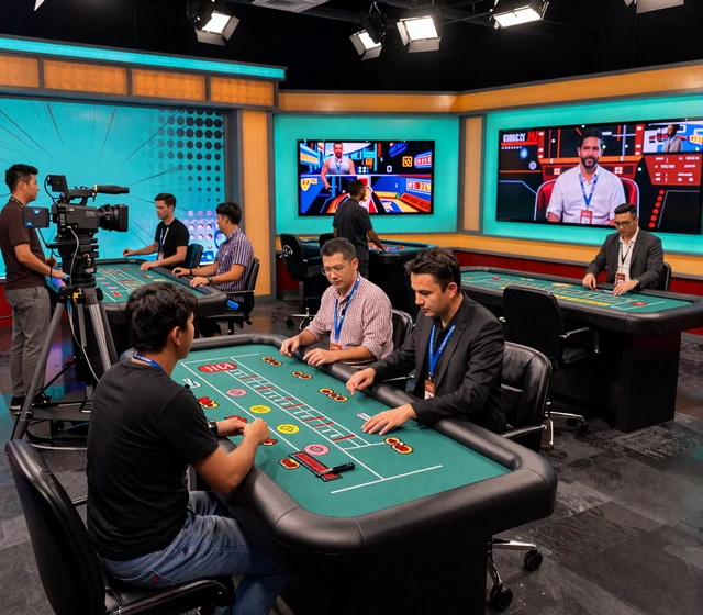 Comic Live Casino Studio mit mehreren HD-Tischen, Croupiers und Kameras f&uuml;r das Streaming bei Betsson